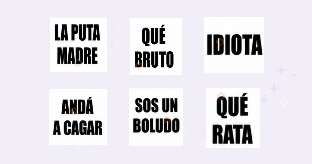 Stickers con frases de enojo en fondo rojo y letras blancas para WhatsApp y Telegram