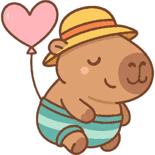 Capibara kawaii de verano 🏖