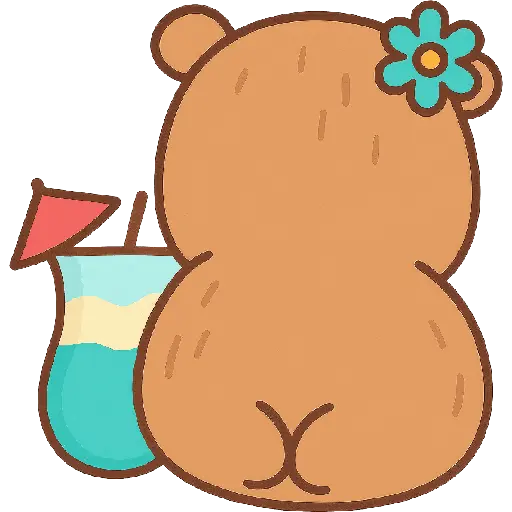Capibara kawaii de verano 🏖