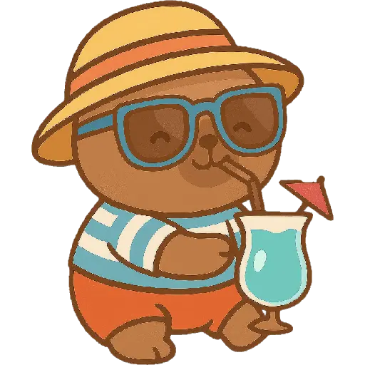 Capibara kawaii de verano 🏖