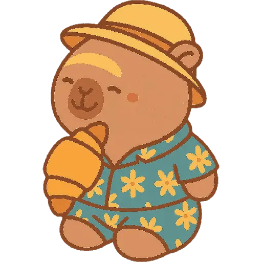 Capibara kawaii de verano 🏖