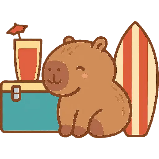 Capibara kawaii de verano 🏖