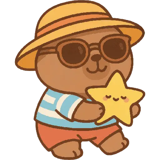Capibara kawaii de verano 🏖