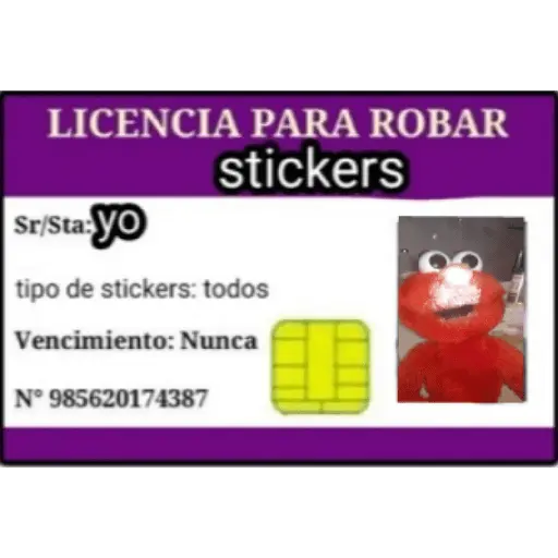 licencias de robar estikers 