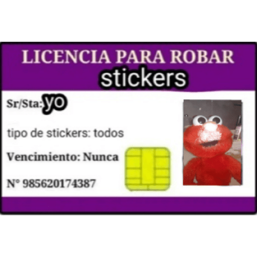 licencias de robar estikers  preview