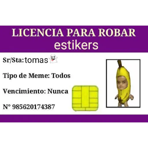 licencias de robar estikers 