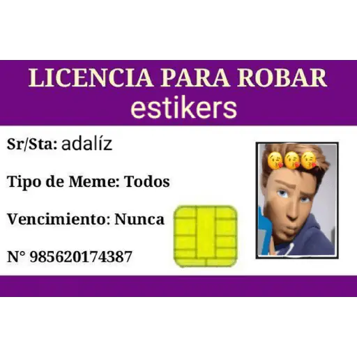 licencias de robar estikers 