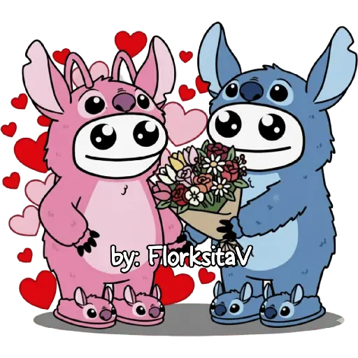 FLORK Stitch y su novia 💙🩷✨