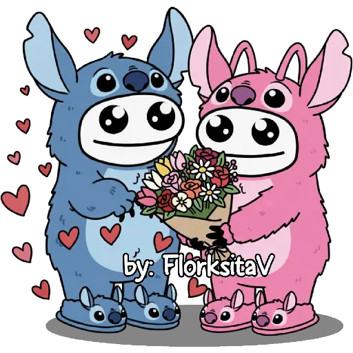 FLORK Stitch y su novia 💙🩷✨