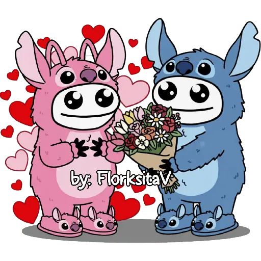 FLORK Stitch y su novia 💙🩷✨