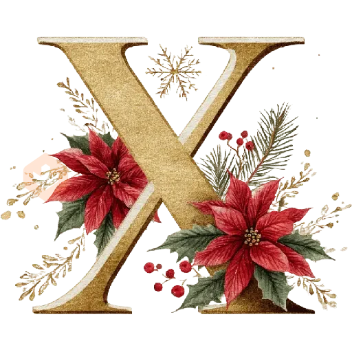 🎄Alfabeto Elegante Navidad abc sticker 17