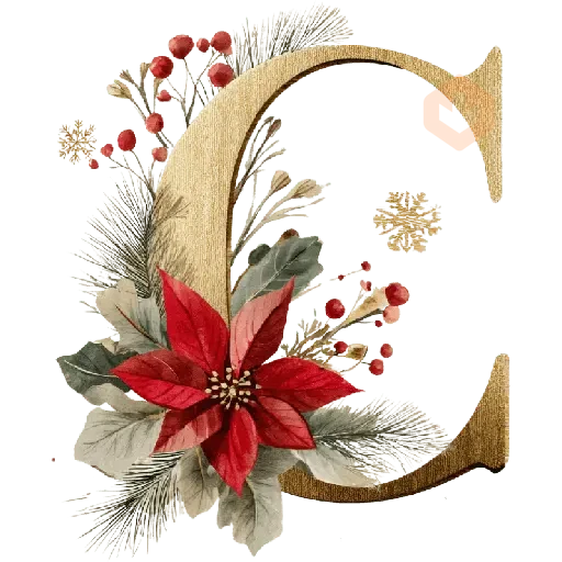 🎄Alfabeto Elegante Navidad abc sticker 20