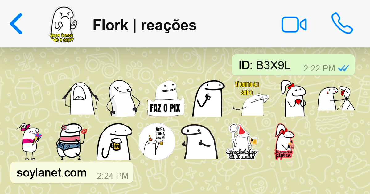 Flork | reações | Stickers para WhatsApp