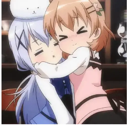 anime hug/abrazo