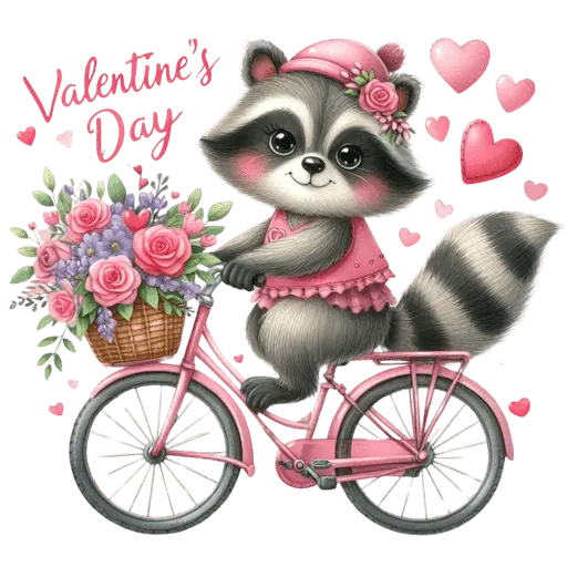 Cute Mapache San Valentín 🦝🩷