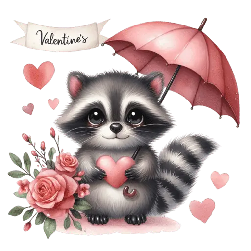 Cute Mapache San Valentín 🦝🩷