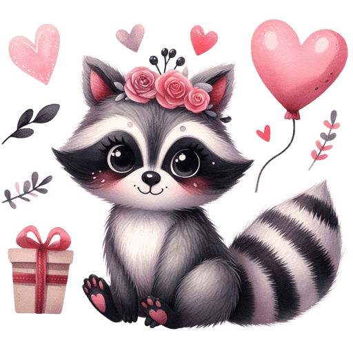 Cute Mapache San Valentín 🦝🩷 preview