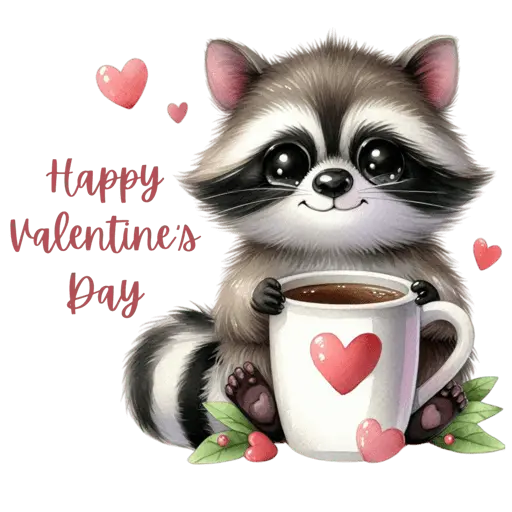 Cute Mapache San Valentín 🦝🩷