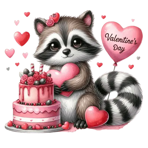 Cute Mapache San Valentín 🦝🩷