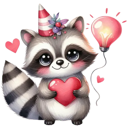 Cute Mapache San Valentín 🦝🩷