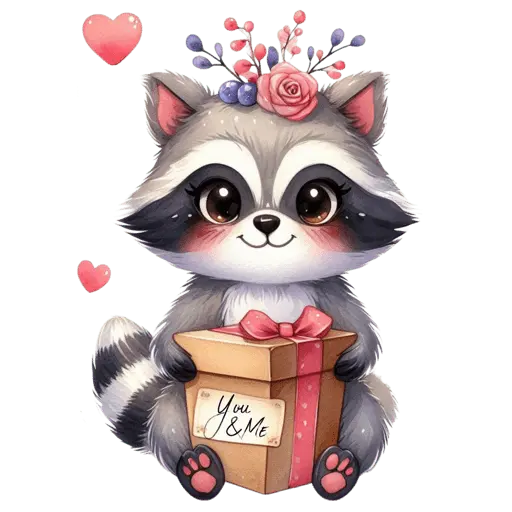 Cute Mapache San Valentín 🦝🩷