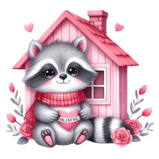 Cute Mapache San Valentín 🦝🩷