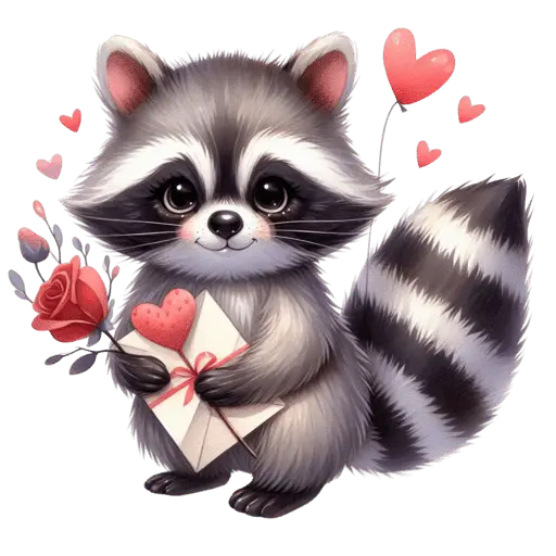 Cute Mapache San Valentín 🦝🩷