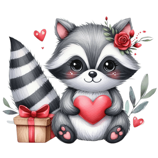 Cute Mapache San Valentín 🦝🩷 preview