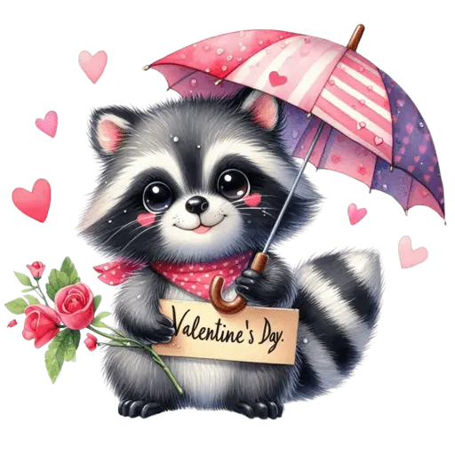 Cute Mapache San Valentín 🦝🩷