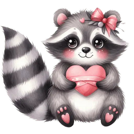 Cute Mapache San Valentín 🦝🩷