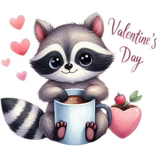 Cute Mapache San Valentín 🦝🩷 preview
