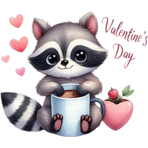 Cute Mapache San Valentín 🦝🩷