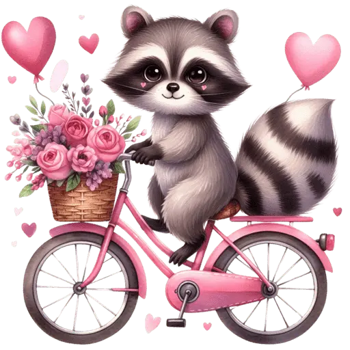 Cute Mapache San Valentín 🦝🩷