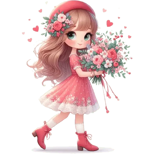 Niña con Ramo San Valentín 💐❤️