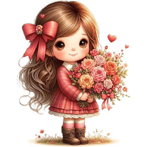 Niña con Ramo San Valentín 💐❤️ preview