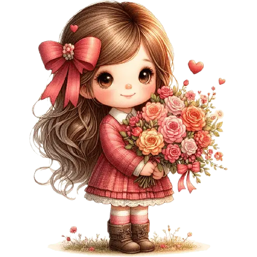 Niña con Ramo San Valentín 💐❤️