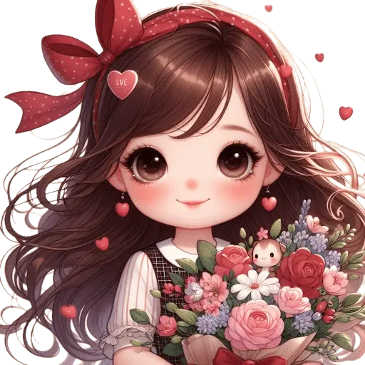 Niña con Ramo San Valentín 💐❤️