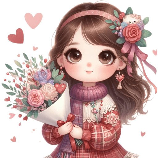 Niña con Ramo San Valentín 💐❤️ preview