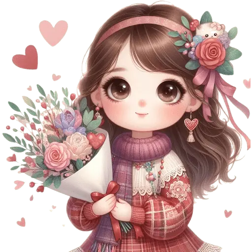 Niña con Ramo San Valentín 💐❤️