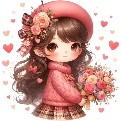 Niña con Ramo San Valentín 💐❤️