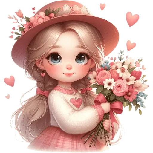 Niña con Ramo San Valentín 💐❤️