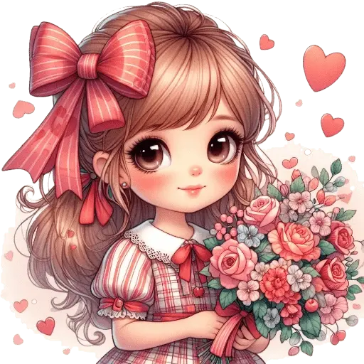 Niña con Ramo San Valentín 💐❤️