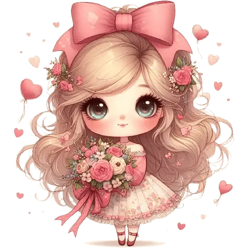 Niña con Ramo San Valentín 💐❤️