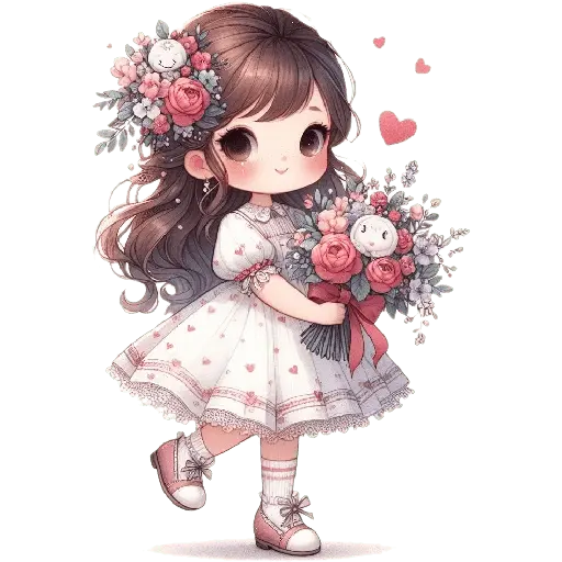 Niña con Ramo San Valentín 💐❤️