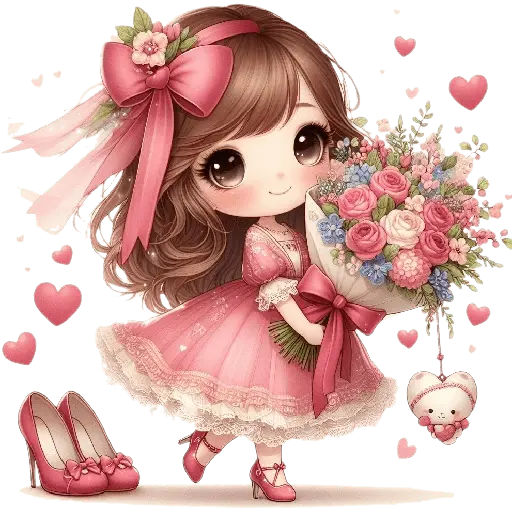 Niña con Ramo San Valentín 💐❤️