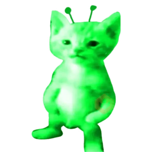 Memes - Gato Alien Verde 🟢🐈 sticker 16
