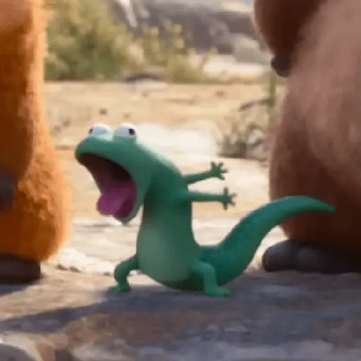 lizard in hoppers 