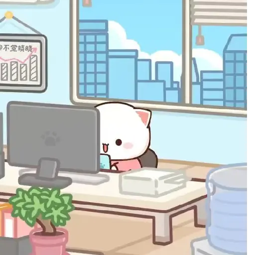 Gato en la oficina 🐈‍⬛🖥️🗂️