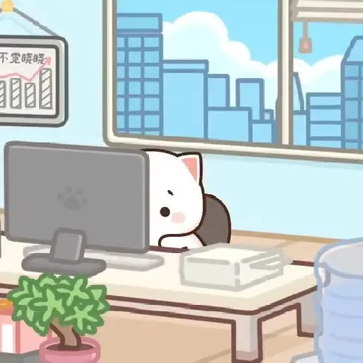 Gato en la oficina 🐈‍⬛🖥️🗂️