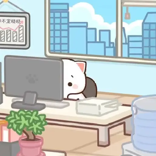 Gato en la oficina 🐈‍⬛🖥️🗂️